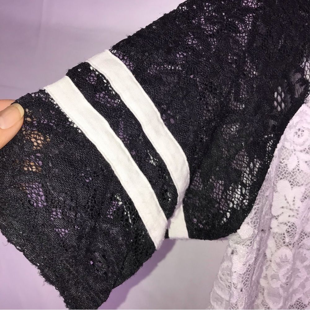 Torrid Black and White Lace Football T-shirt - Picture 9 of 9